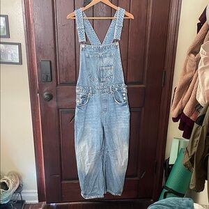 Free People Light Blue Denim Overalls